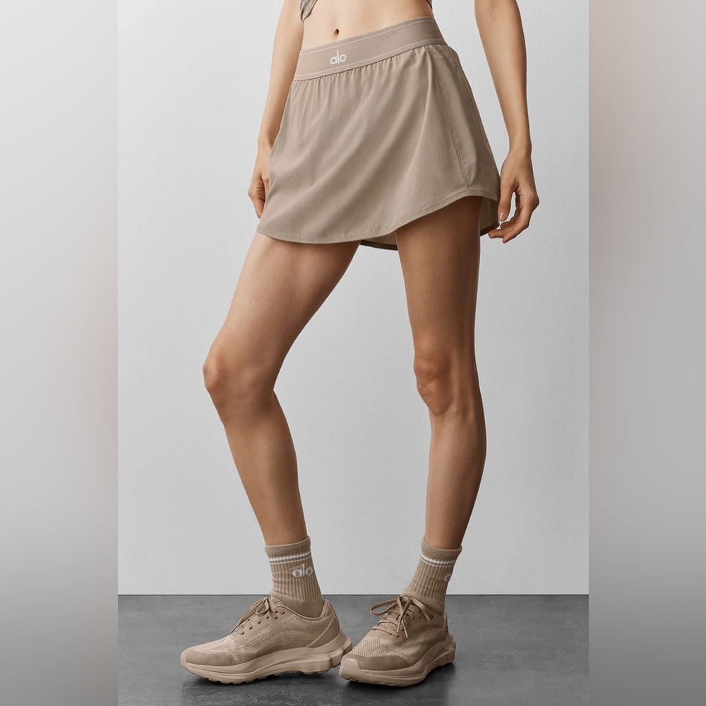 Alo Yoga Match Point Tennis Skirt Gravel S - Picture 9 of 11